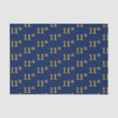 Blauw, Faux Gold 11e (elfde) gebeurtenispapier Tissuepapier (Voorkant)