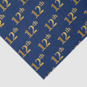 Blauw, Faux Gold 12e (twaalfde) Event Tissue Paper Tissuepapier (Detail)