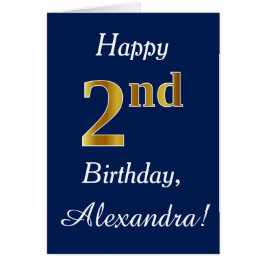 Blauw, Faux Gold 2e verjaardag + Eigen naam