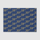 Blauw, Faux Gold 33ste (drieëndertig) Evenement Tissuepapier (Voorkant)