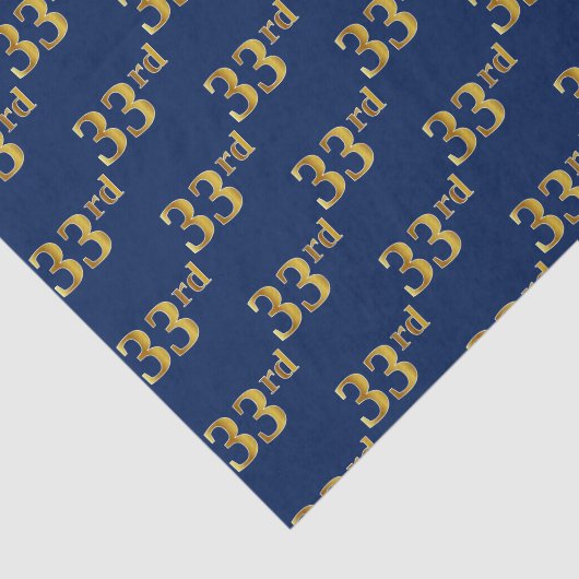 Blauw, Faux Gold 33ste (drieëndertig) Evenement Tissuepapier (Detail)