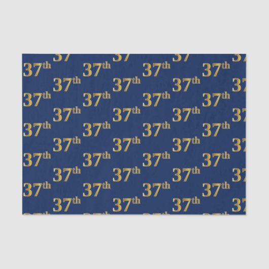 Blauw, Faux Gold 37ste (zevenendertigste) Evenemen Tissuepapier (Voorkant)