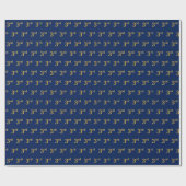 Blauw, Faux Gold 3de (derde) gebeurtenisomslagpapi Cadeaupapier (Vlak)
