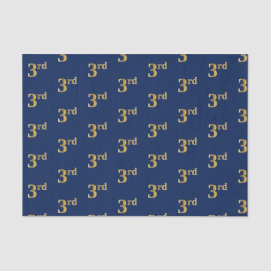 Blauw, Faux Gold 3de (derde) gebeurtenispapier Tissuepapier (Voorkant)