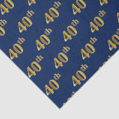 Blauw, Faux Gold 40th (veertigste) Event Tissue Pa Tissuepapier (Detail)