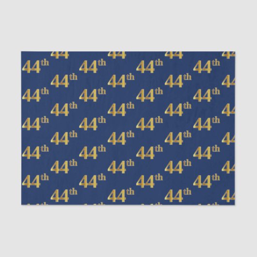 Blauw, Faux Gold 44ste (vierenveertigste) Evenemen Tissuepapier (Voorkant)