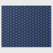 Blauw, Faux Gold 5th (vijfde) Event Wrapping Paper Cadeaupapier (Vlak)
