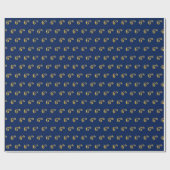 Blauw, Faux Gold 6e (zesde) Event Wrapping Paper Cadeaupapier (Vlak)