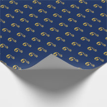 Blauw, Faux Gold 6e (zesde) Event Wrapping Paper