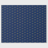Blauw, Faux Gold 7th (7e) Event Wrapping Paper Cadeaupapier (Vlak)