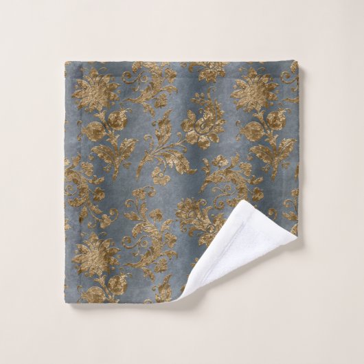 Blauw Faux Gold Elegant Badkamer Bad Handdoek (Wasdoekje)