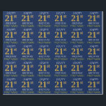 Blauw, Faux Gold "HAPPY 21st BIRTHDAY" Cadeaupapier<br><div class="desc">Dit wikkelpapier ontwerp heeft een boodschap als "HAPPY 21st BIRTHDAY",  waarbij de "21st" een faux/imitatie gouden uiterlijk heeft. Het heeft ook een gepersonaliseerde naam en een blauw gekleurde achtergrond. Het kan misschien worden gebruikt bij het inpakken van geschenken die worden gegeven voor iemands eenentwintigste verjaardag. [~Z0000135]</div>