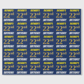 Blauw, Faux/Imitation Gold, "22nd BIRTHDAY" Cadeaupapier (Vlak)
