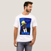 Blauw "FEDORA" T-Shirt (Voorkant volledig)