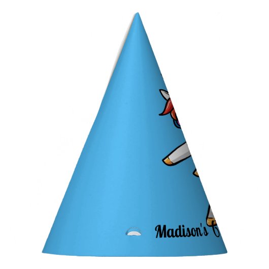 Blauw feest als een eenhoorn verjaardag feesthoedjes (Links)