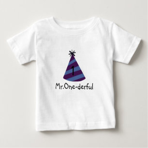 Blauw feest pet Mr.One-derful Baby T-shirt