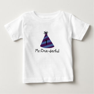Blauw feest pet Mr.One-derful Baby T-shirt