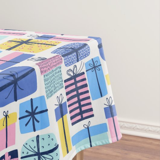Blauw feestcadeau tafelkleed (Voorbeeld)
