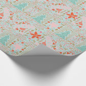 Blauw, feestelijk  kerstcadeaupapier voor kerstcad cadeaupapier (Hoek)