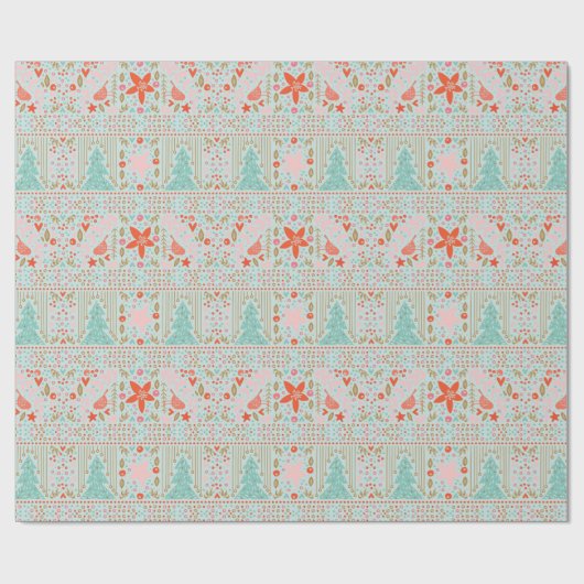 Blauw, feestelijk kerstcadeaupapier voor kerstcad cadeaupapier (Vlak)