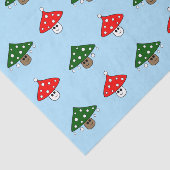 Blauw Feestelijk Paddenstoelen Tissue Papier (Detail)