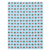 Blauw Feestelijk Paddestoelen Tafelkleed (Voorkant)