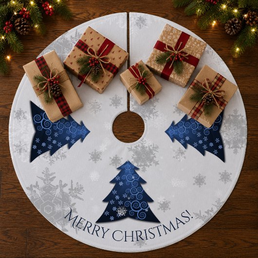 Blauw Festief Kerstboomkleed Fleece Kerstboom Rok