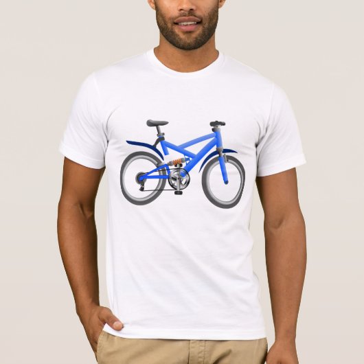 Blauw Fiets Mannen T-shirt (Voorkant)