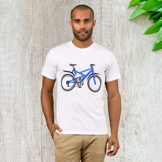 Blauw Fiets Mannen T-shirt