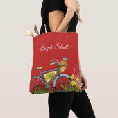 Blauw fiets rood tote bag (Dichtbij)