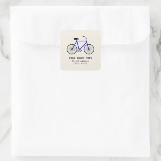 Blauw fietsadres Sticker (Tas)