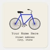 Blauw fietsadres Sticker (Voorkant)