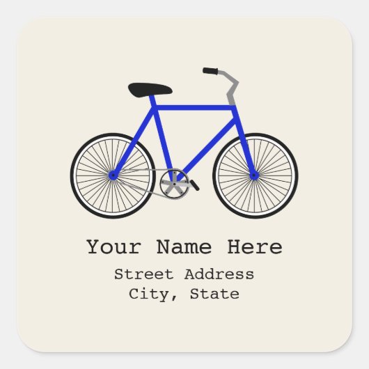 Blauw fietsadres Sticker (Voorkant)