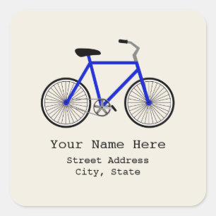 Blauw fietsadres Sticker