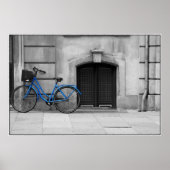Blauw fietsenPoster Poster (Voorkant)