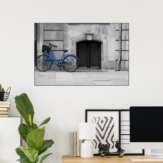 Blauw fietsenPoster Poster (Thuiskantoor)
