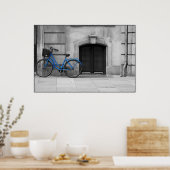 Blauw fietsenPoster Poster (Keuken)