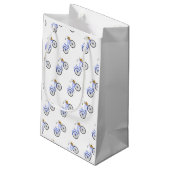 Blauw Fietsmand Preppy Zomer Vakantie Plezier Klein Cadeauzakje (Achterkant Gekanteld)