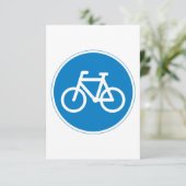 Blauw Fietspad Bord Wielrennen Wegsymbool Kaart (Staand voorkant)