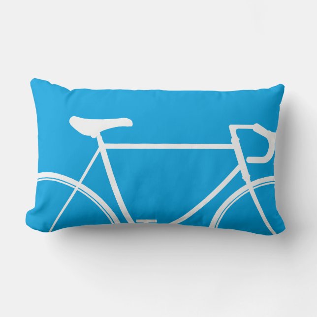 blauw fietspistop kussen (Voorkant)
