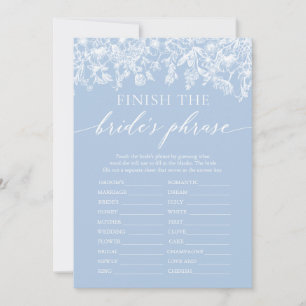 Blauw Finish de Bruid's Zin Bridal Shower Spel Kaart