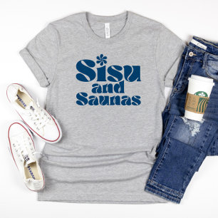 Blauw Finland Sisu en Sauna T-shirt