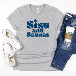 Blauw Fins Sisu en Saunas T-Shirt