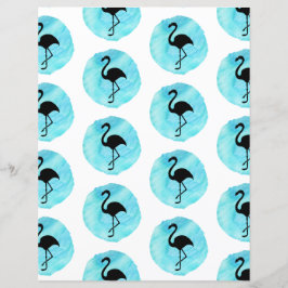 Blauw Flamingo patroon