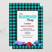Blauw Flanellen Logeerpartij Kaart (Voorkant / Achterkant)