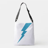 Blauw Flash-bliksembolt Crossbody Tas (Achterkant)
