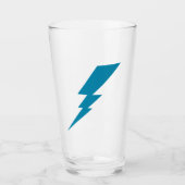 Blauw Flash-bliksembolt Glas (Voorkant)