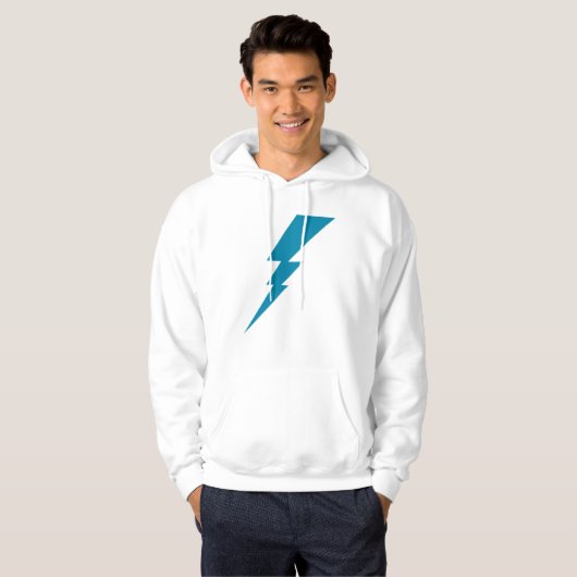 Blauw Flash-bliksembolt Hoodie (Voorkant volledig)