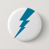 Blauw Flash-bliksembolt Ronde Button 5,7 Cm (Voorkant)