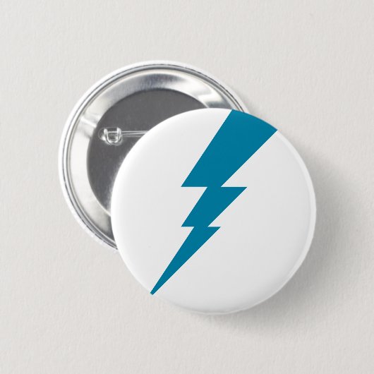 Blauw Flash-bliksembolt Ronde Button 5,7 Cm (Voorkant /achterkant)